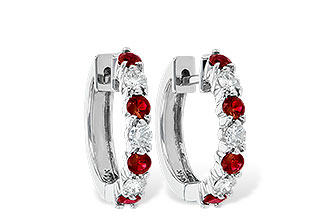 L029-02842: EARRINGS .64 RUBY 1.05 TGW